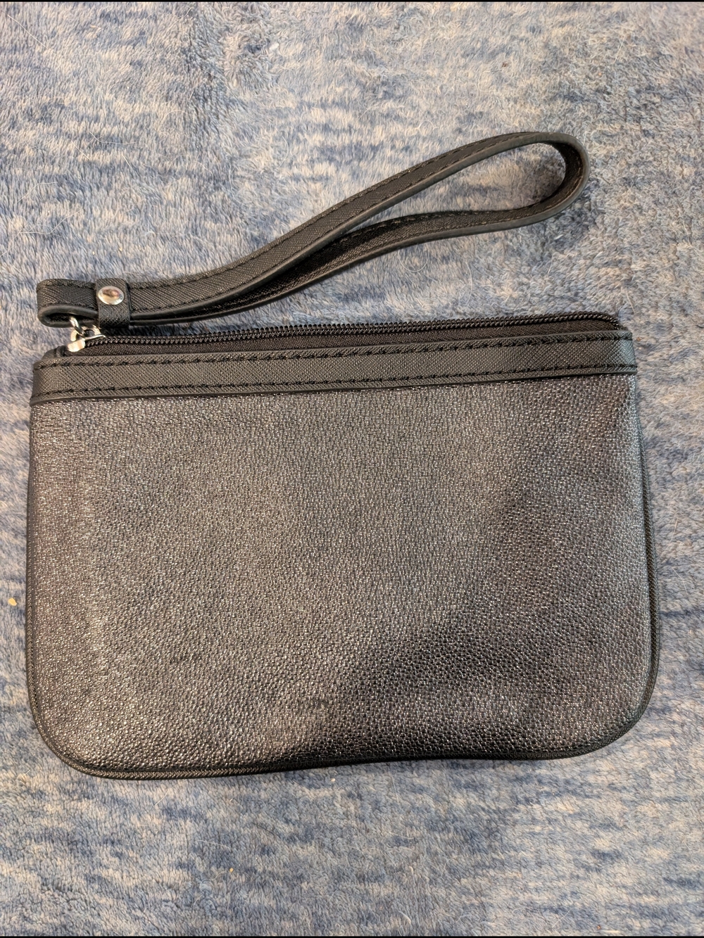 Nine West Black Textured Wristlet with Logo Plaque - Picture 3 of 9